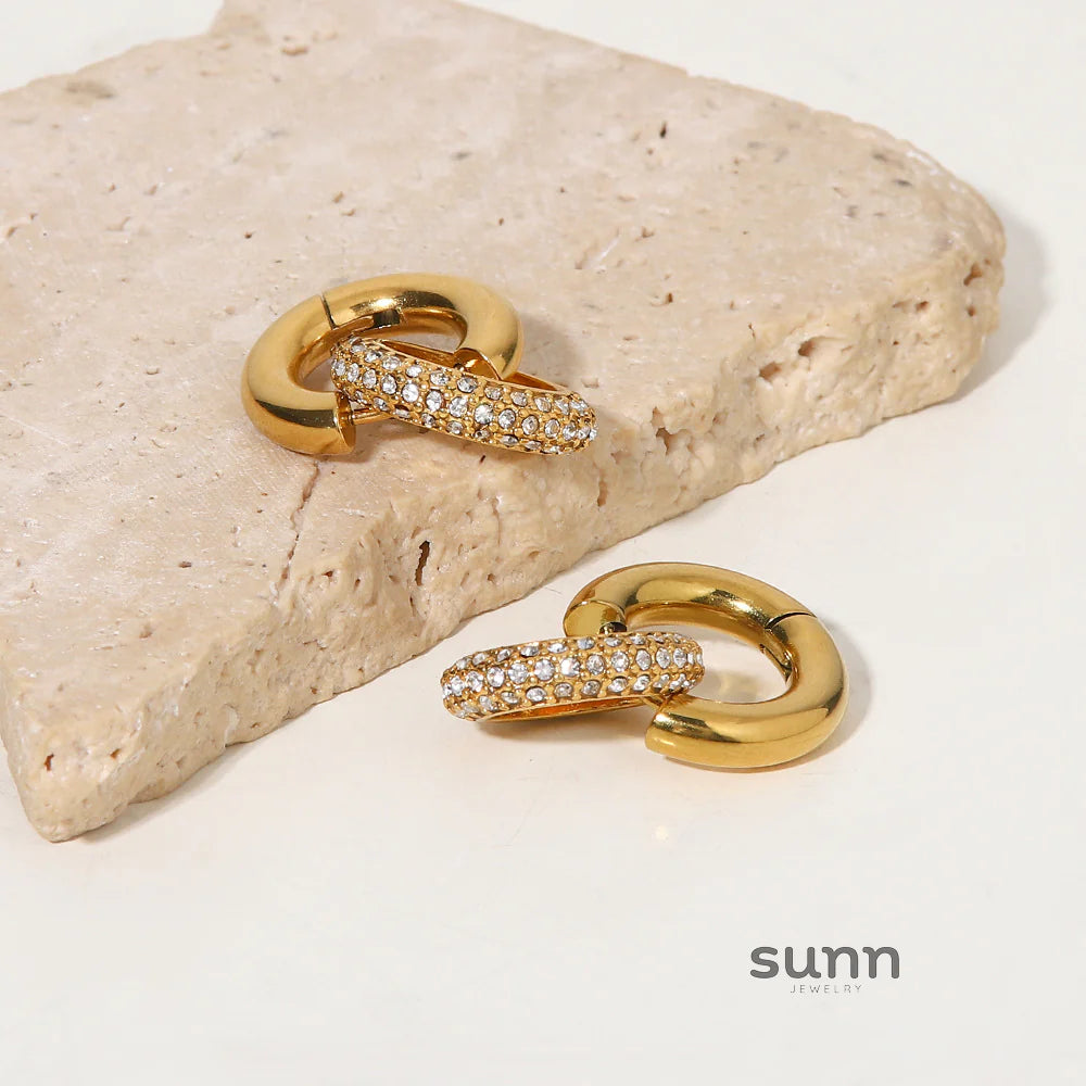 Braelyn Detachable Rhinestone Hoop Earrings