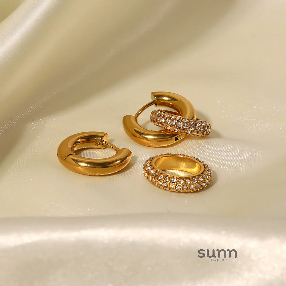 Braelyn Detachable Rhinestone Hoop Earrings