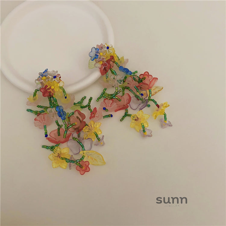 Braelynne Blooming Beaded Earrings [M77BXMCM]
