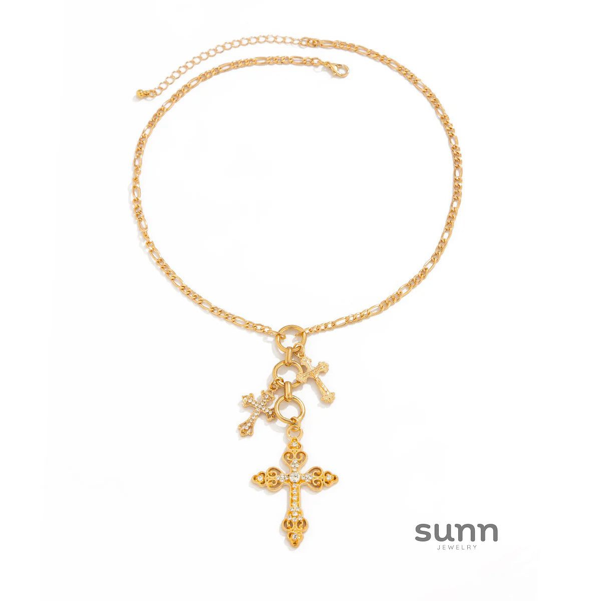 Braelynne Rhinestone Cross Pendant Necklace