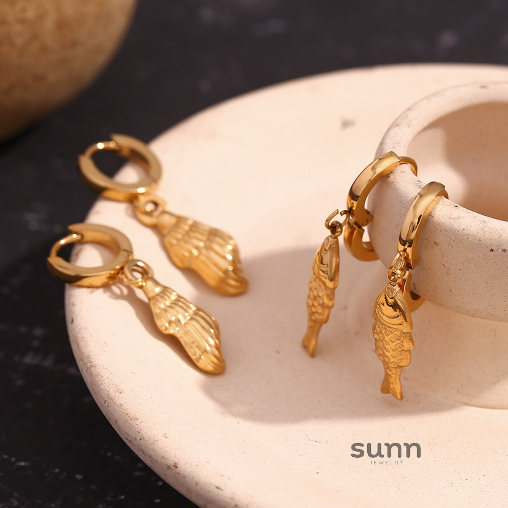Brailynn Gilded Ocean Charm Hoops [TU3Q8FJE]