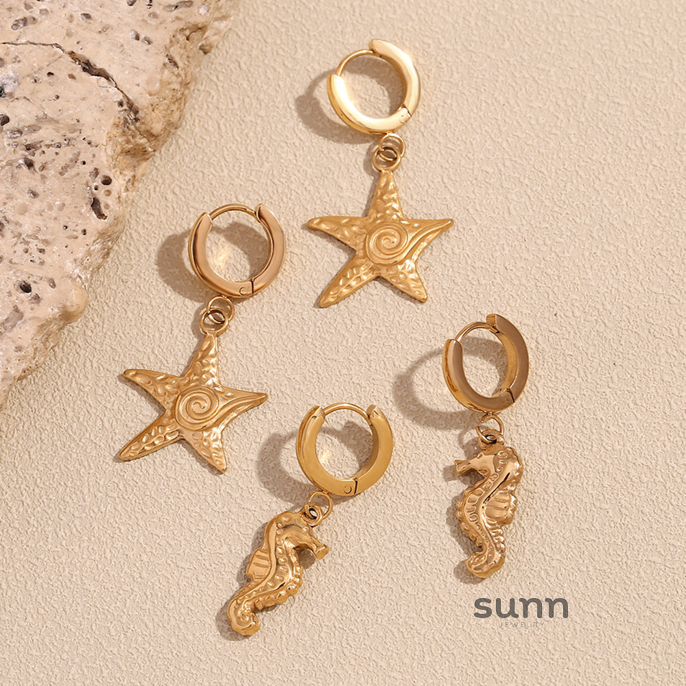 Brailynn Gilded Ocean Charm Hoops [N3OVIJX6]