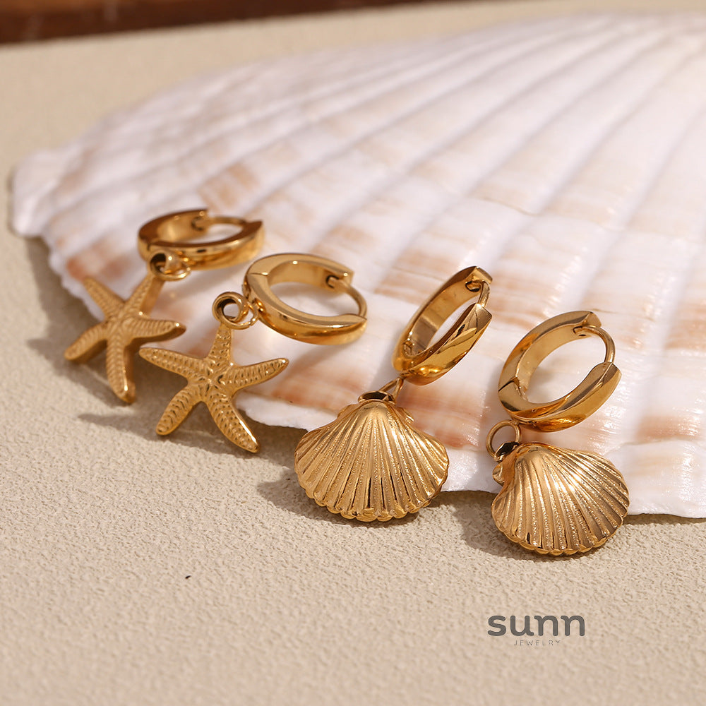 Brailynn Gilded Ocean Charm Hoops [ACSC0FQA]