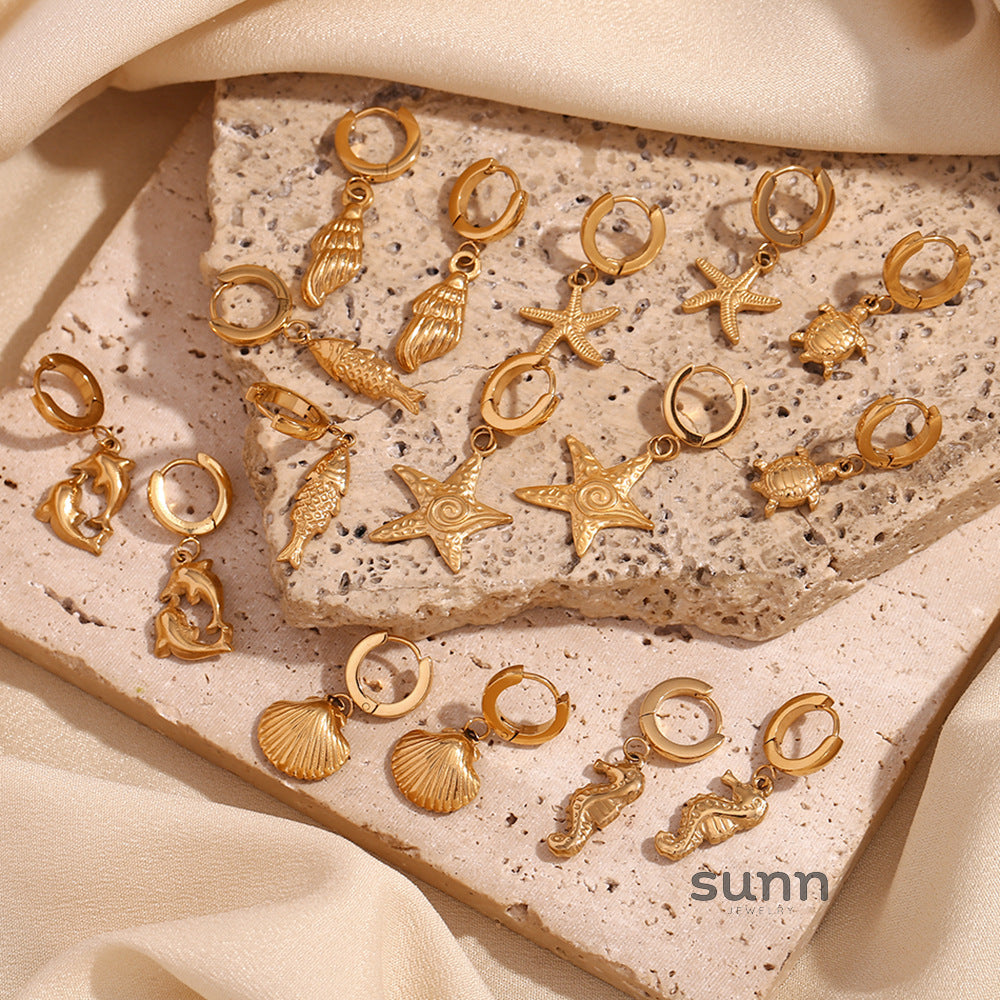Brailynn Gilded Ocean Charm Hoops [R9M5AWL3]