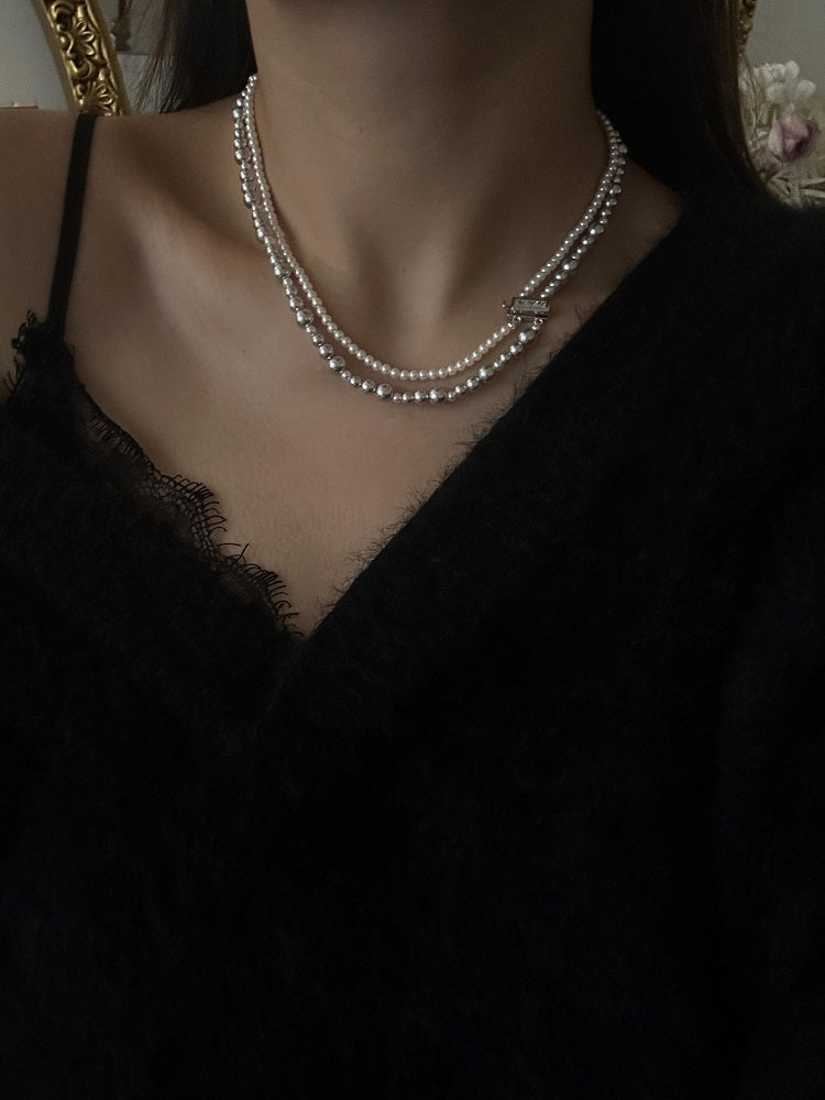 Braylen Pearl Layered Necklace [CBMEQN64]