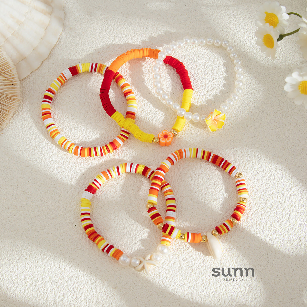 Brayley Beaded Shell Bracelet Set [N9YG3TVT]