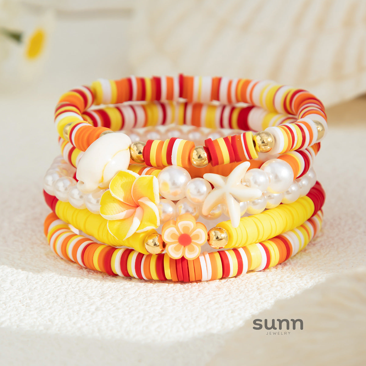 Brayley Beaded Shell Bracelet Set [QIWRXE0O]