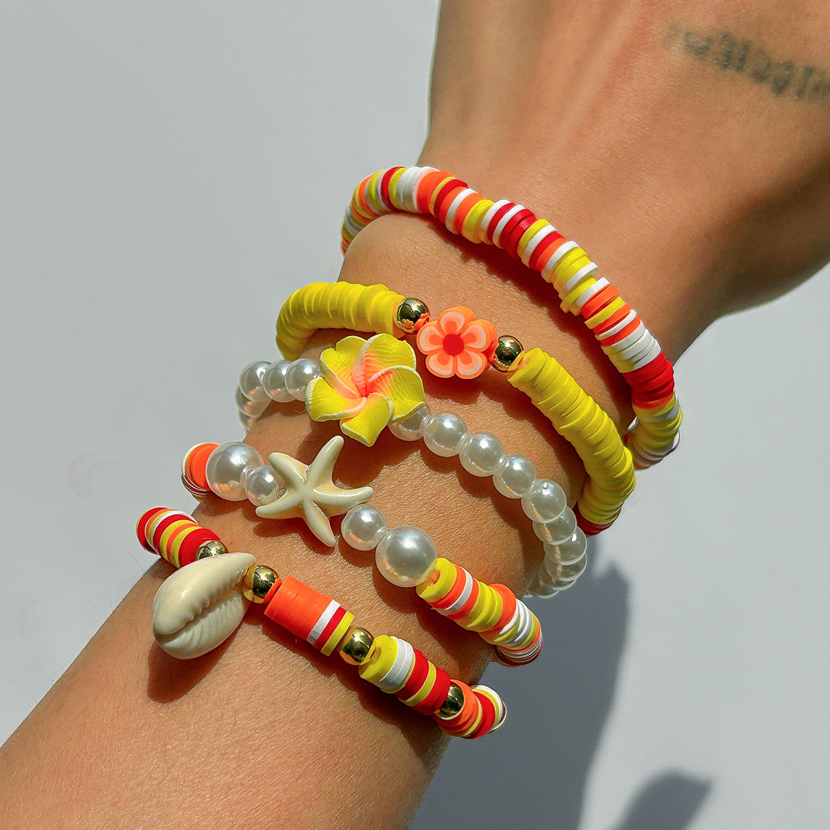 Brayley Beaded Shell Bracelet Set [XJY51MJB]