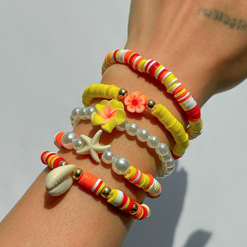 Brayley Beaded Shell Bracelet Set [XJY51MJB]