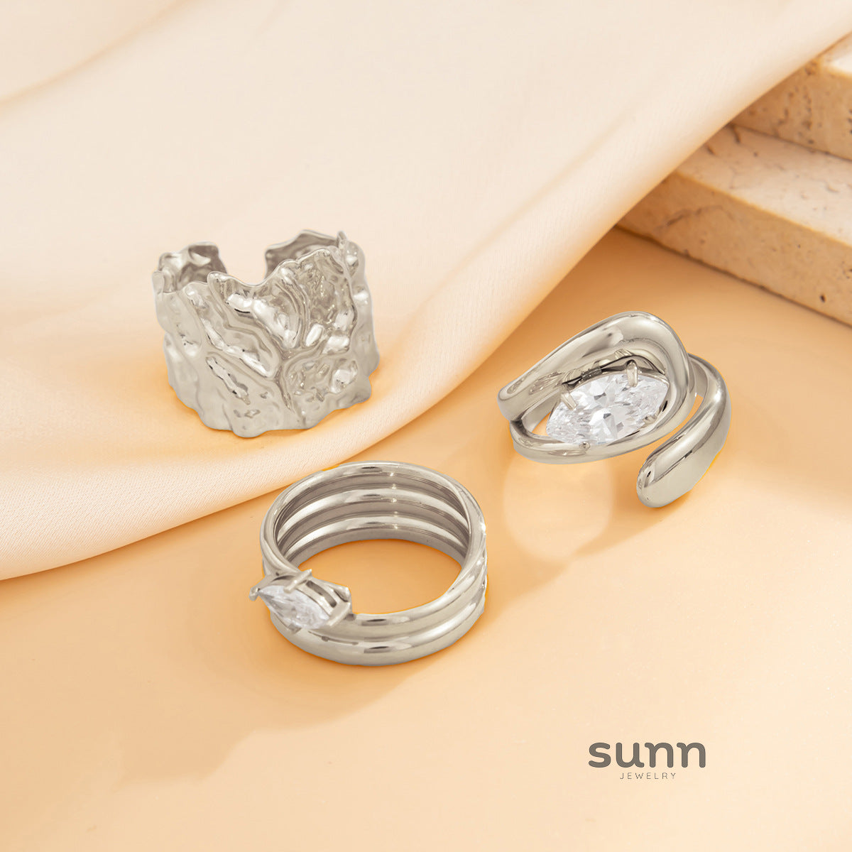 Braylie Irregular Open Ring Set [900U76AI]