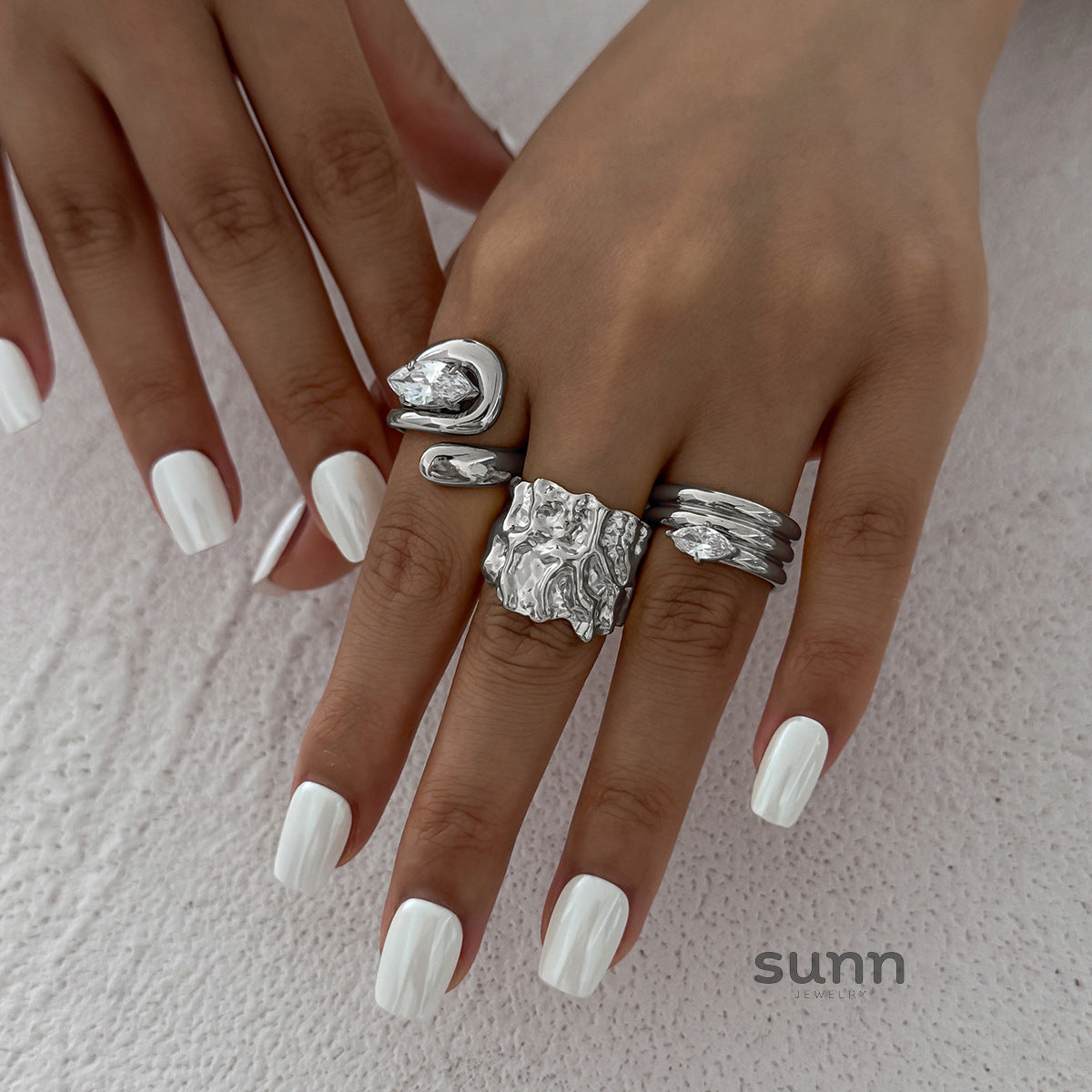 Braylie Irregular Open Ring Set [JIJ82KOW]