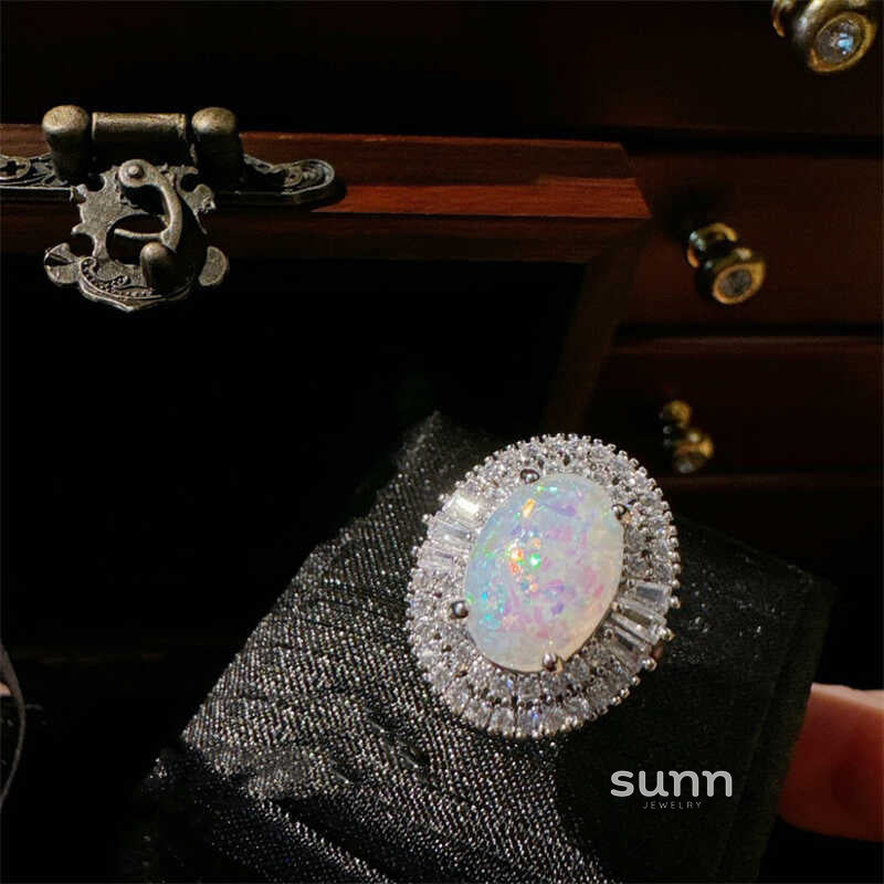Brea Zircon Opal Halo Ring [1OGBIID1]