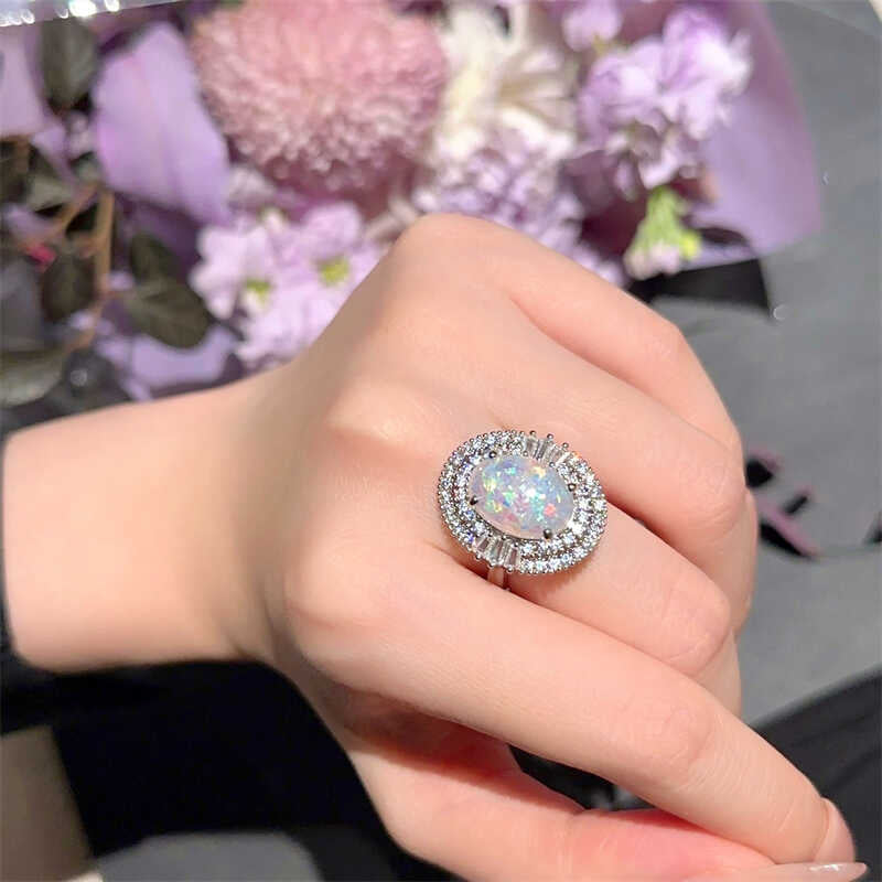 Brea Zircon Opal Halo Ring [1OGBIID1]