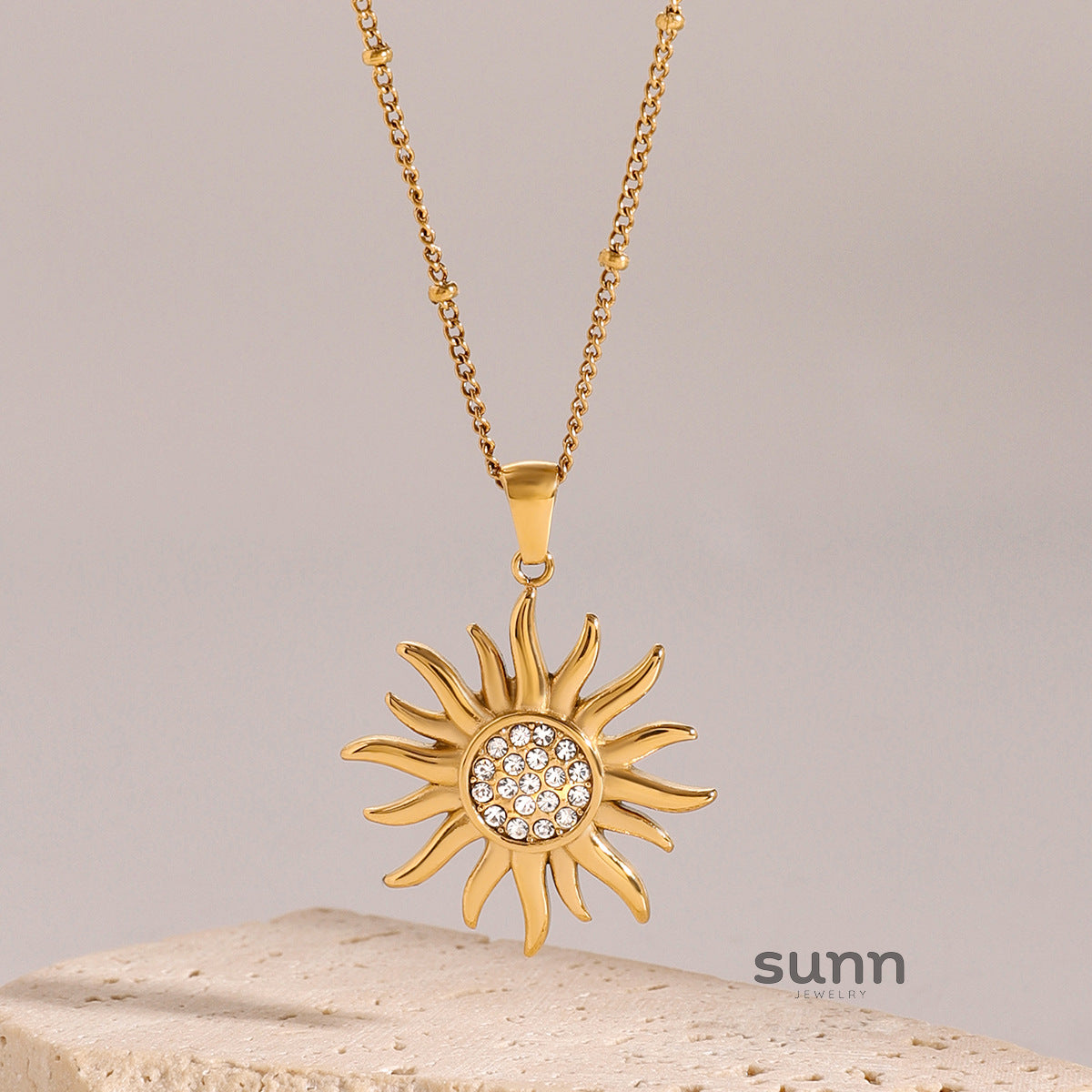 Brecklyn Sunflower Moon Necklace [ABV2YZNQ]