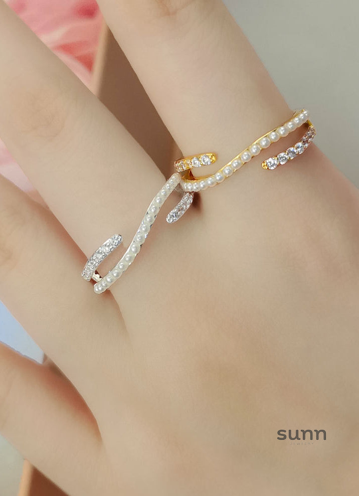 Brecklynn Pearl Cross Ring [H1K648VC]