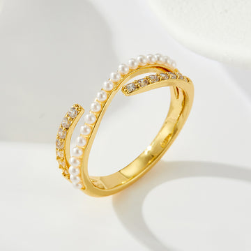 Brecklynn Pearl Cross Ring [DV21HX84]