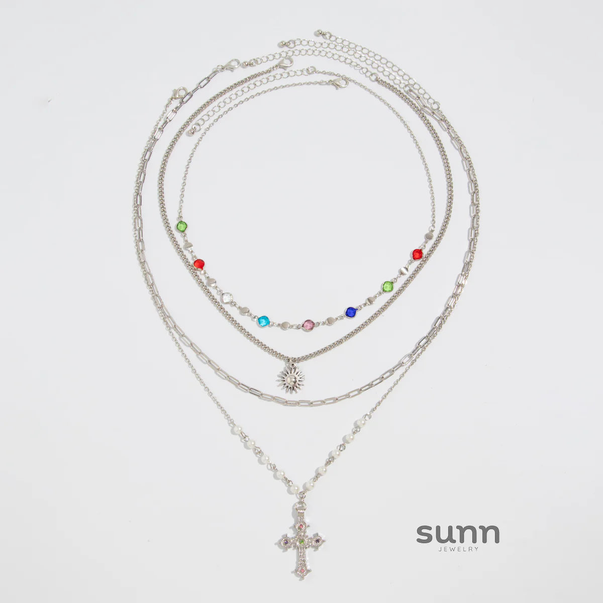 Breckyn Layered Cross Necklace Set