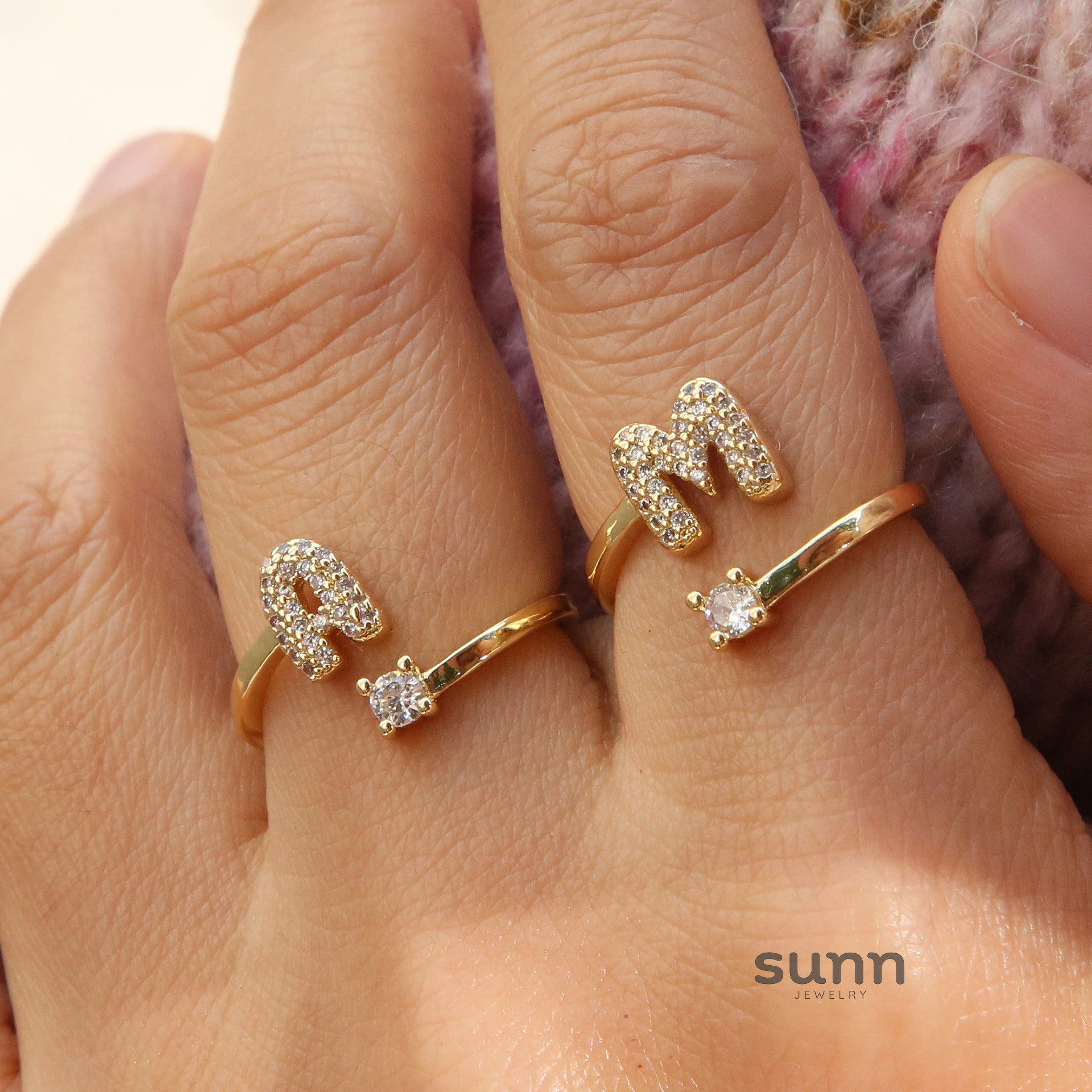 Brenna Bubble Initial Ring [O0TGN4ZO]