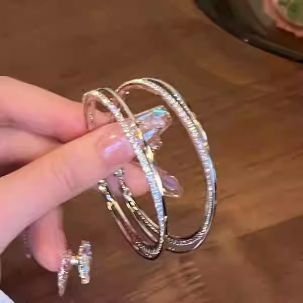 Bridget Dazzling Double Hoop Earrings [OPB53JFP]