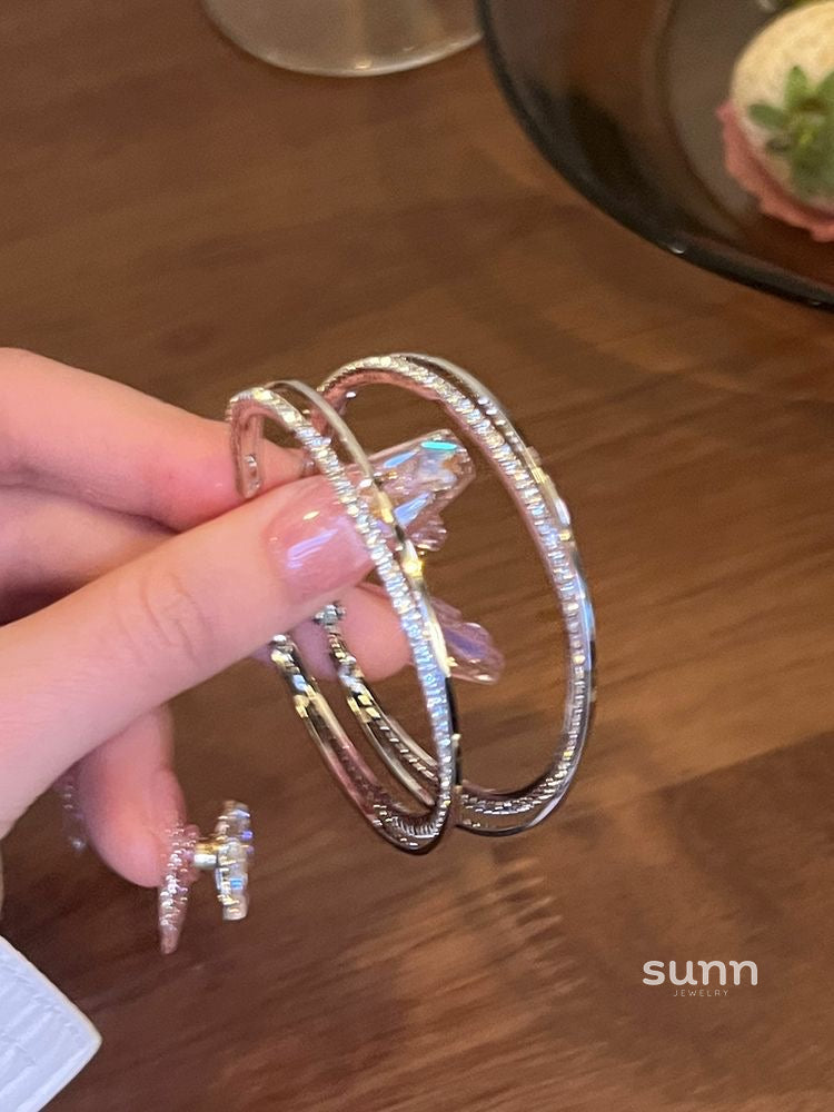 Bridget Dazzling Double Hoop Earrings [7RWGC85U]