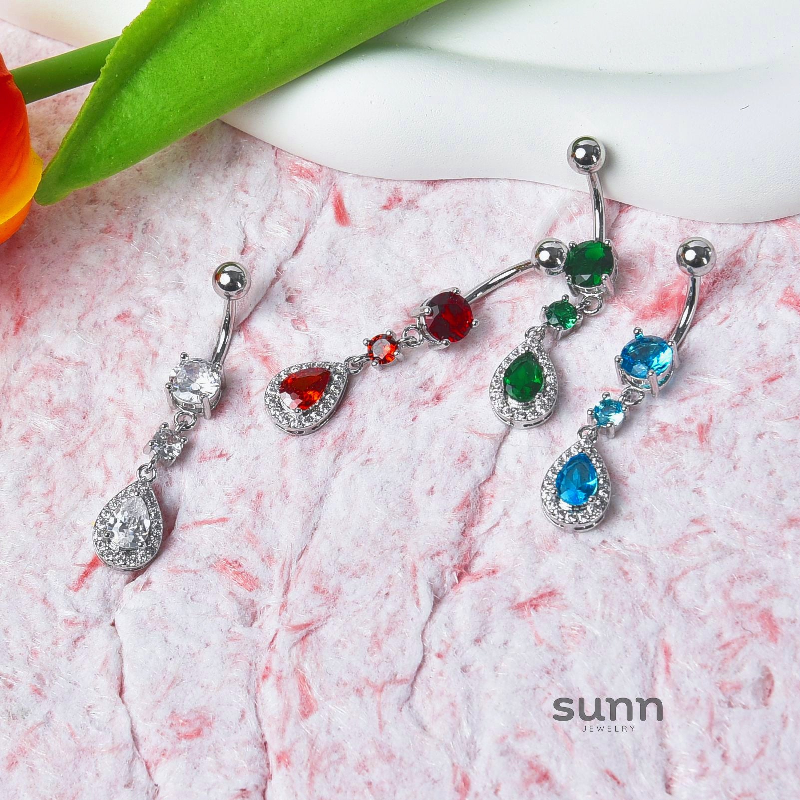 Brie Water Drop Navel Ring [9V18OBV2]