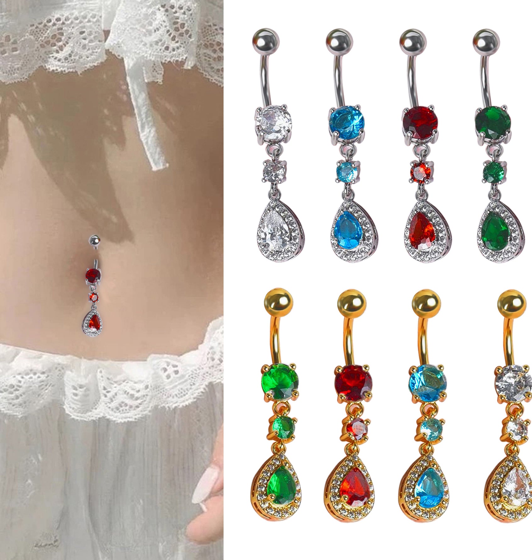 Brie Water Drop Navel Ring [7CBGQ875]