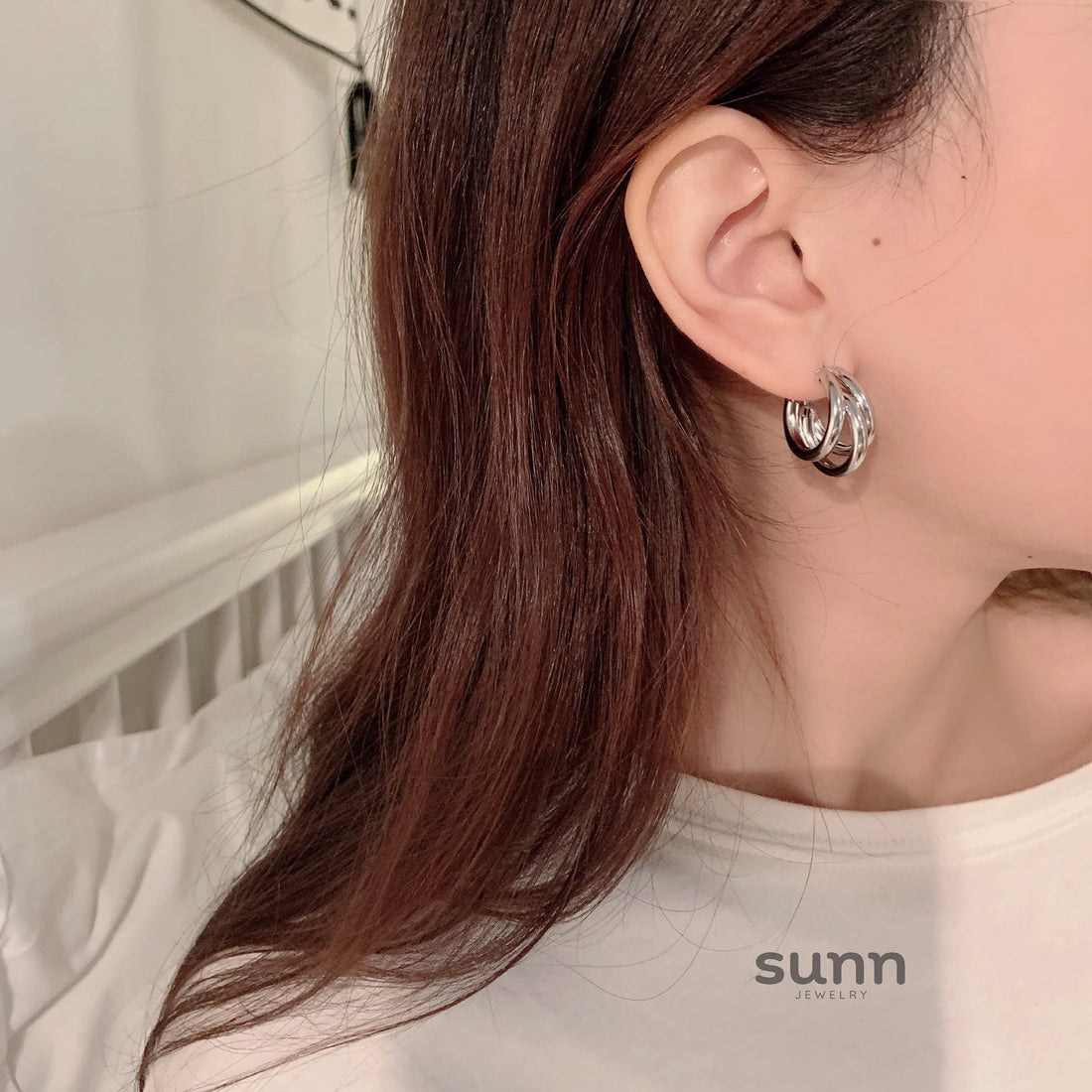 Brienne Geometric Circle Studs