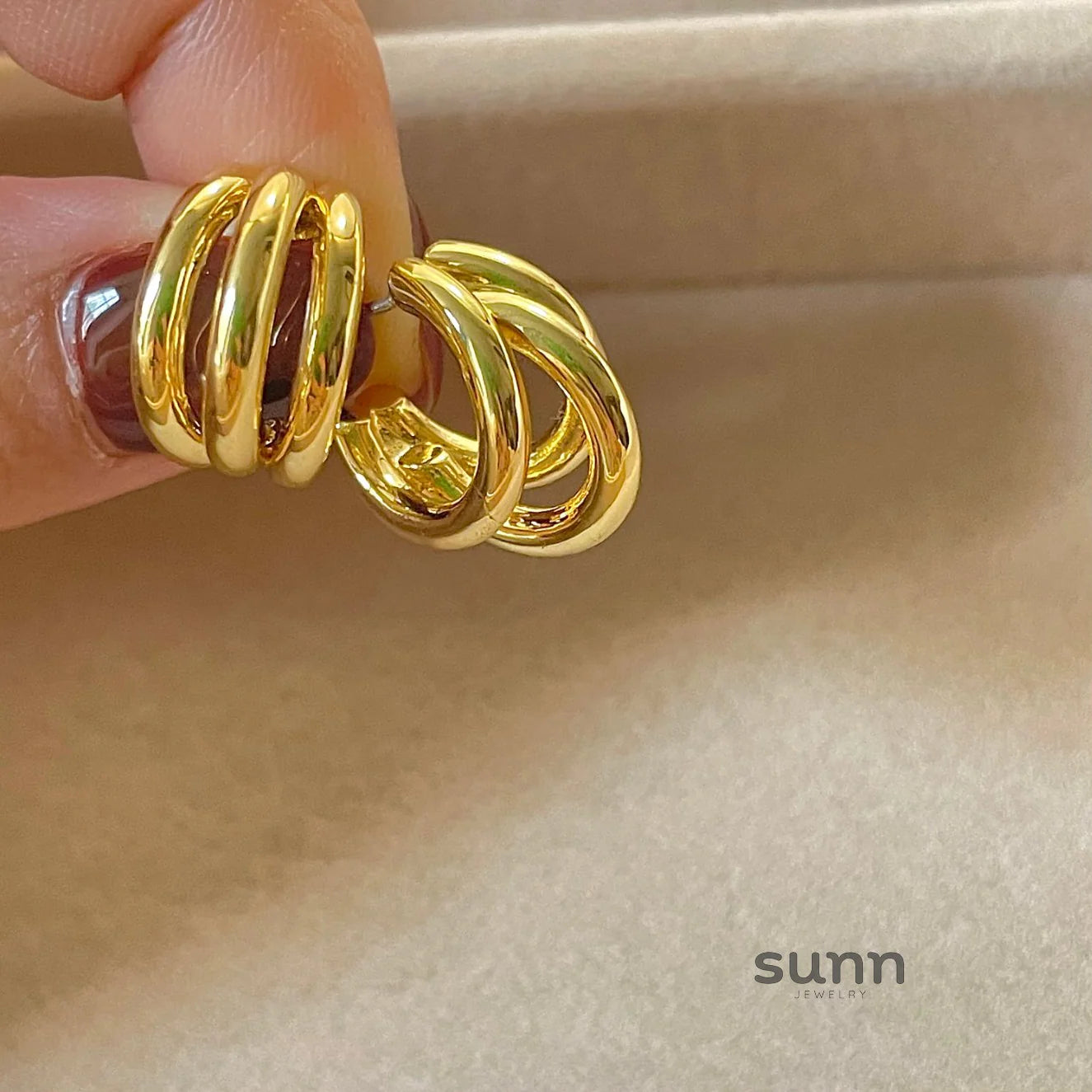 Brienne Geometric Circle Studs