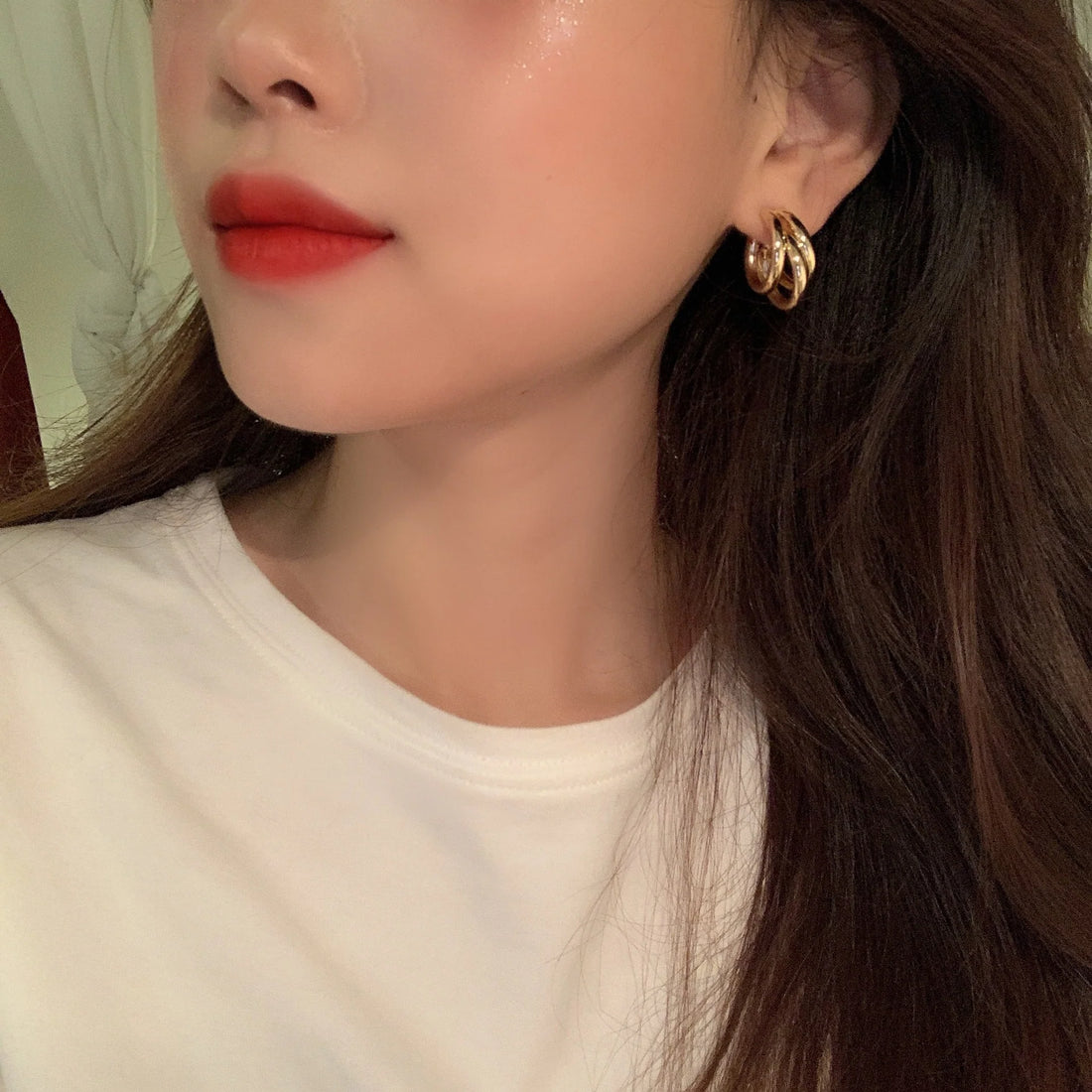 Brienne Geometric Circle Studs