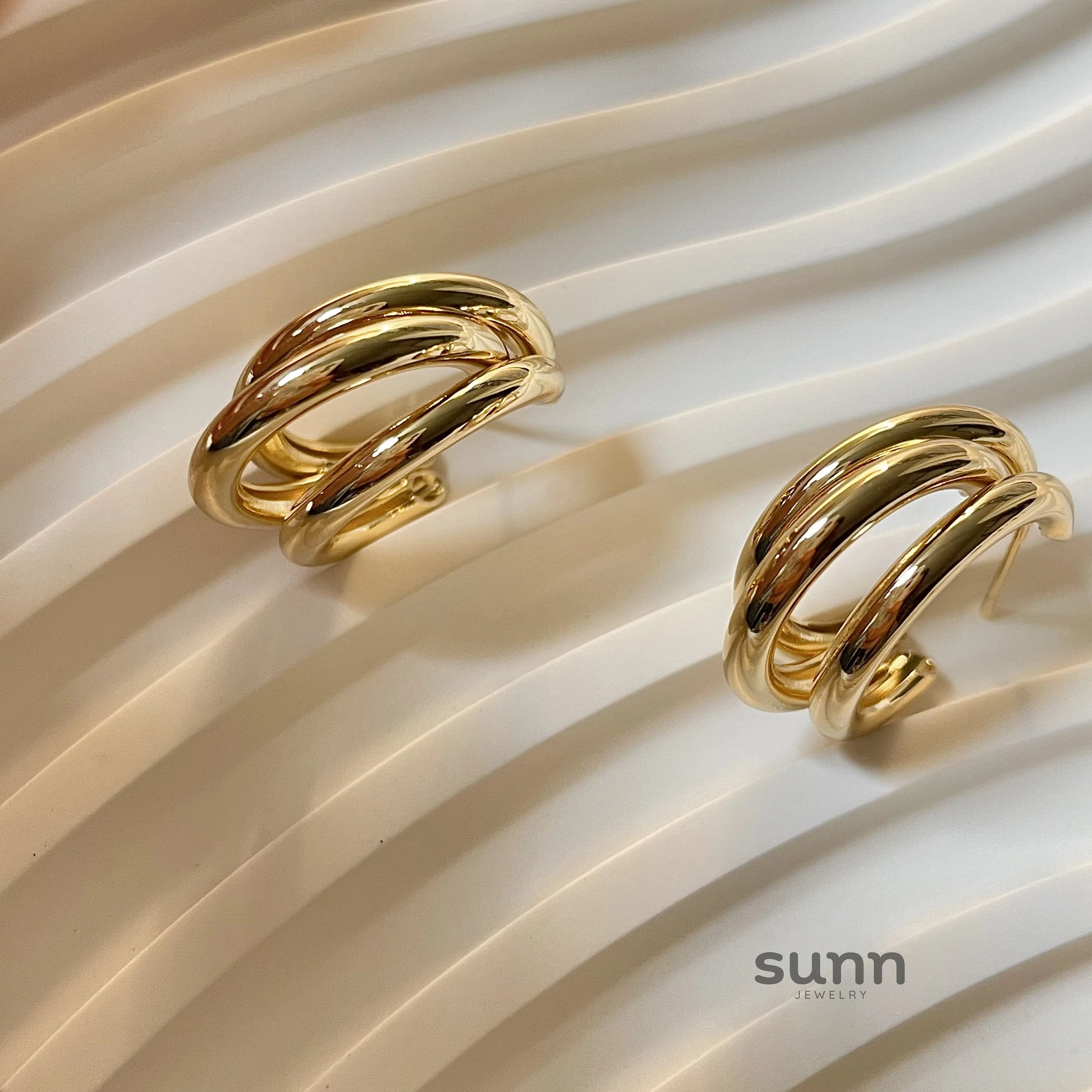 Brienne Geometric Circle Studs
