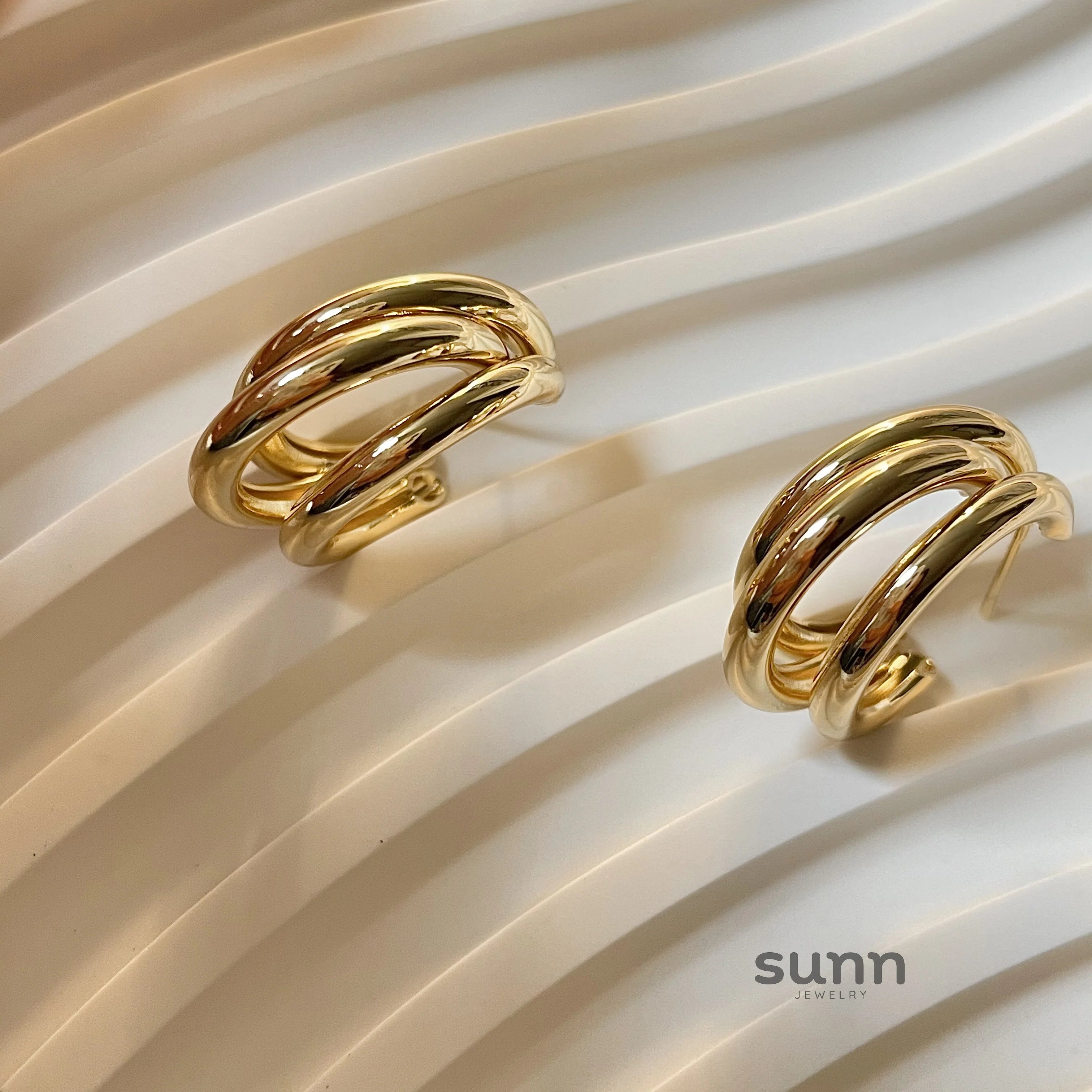 Brienne Geometric Circle Studs