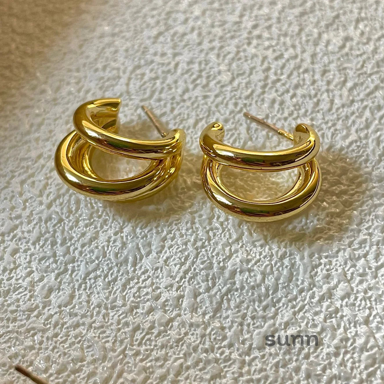 Brienne Geometric Circle Studs
