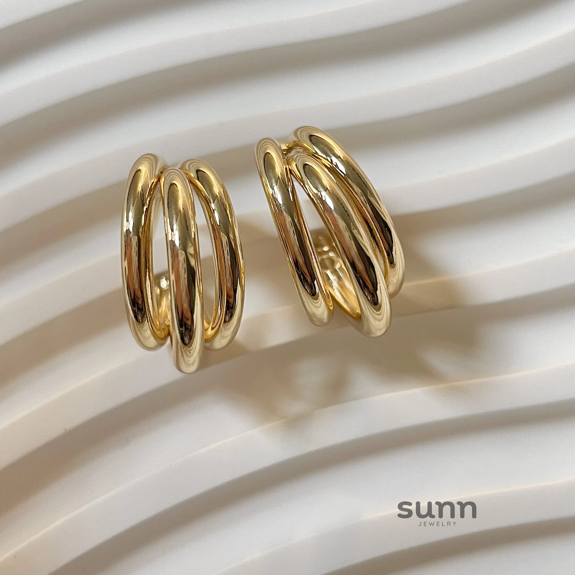 Brienne Geometric Circle Studs
