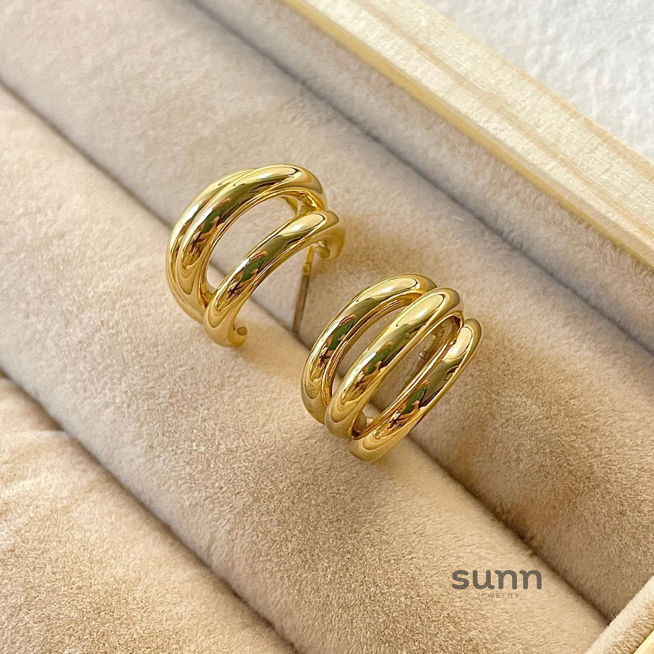Brienne Geometric Circle Studs