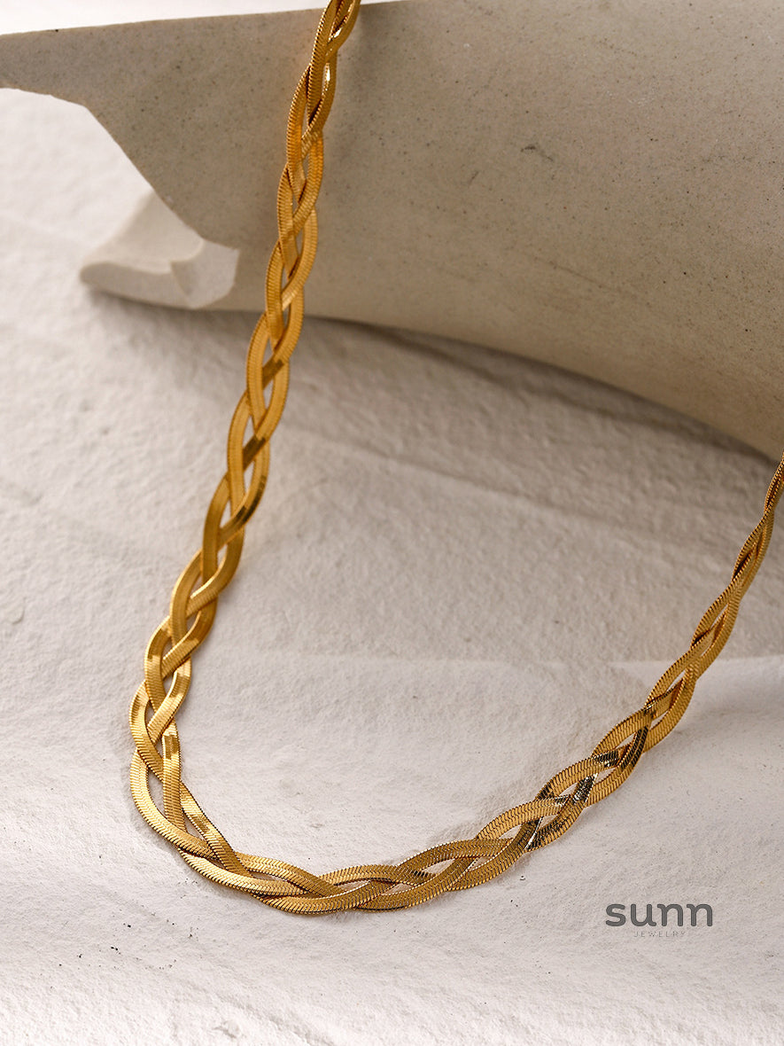 Brighton Gold Herringbone Necklace [GOSQ1ZBR]