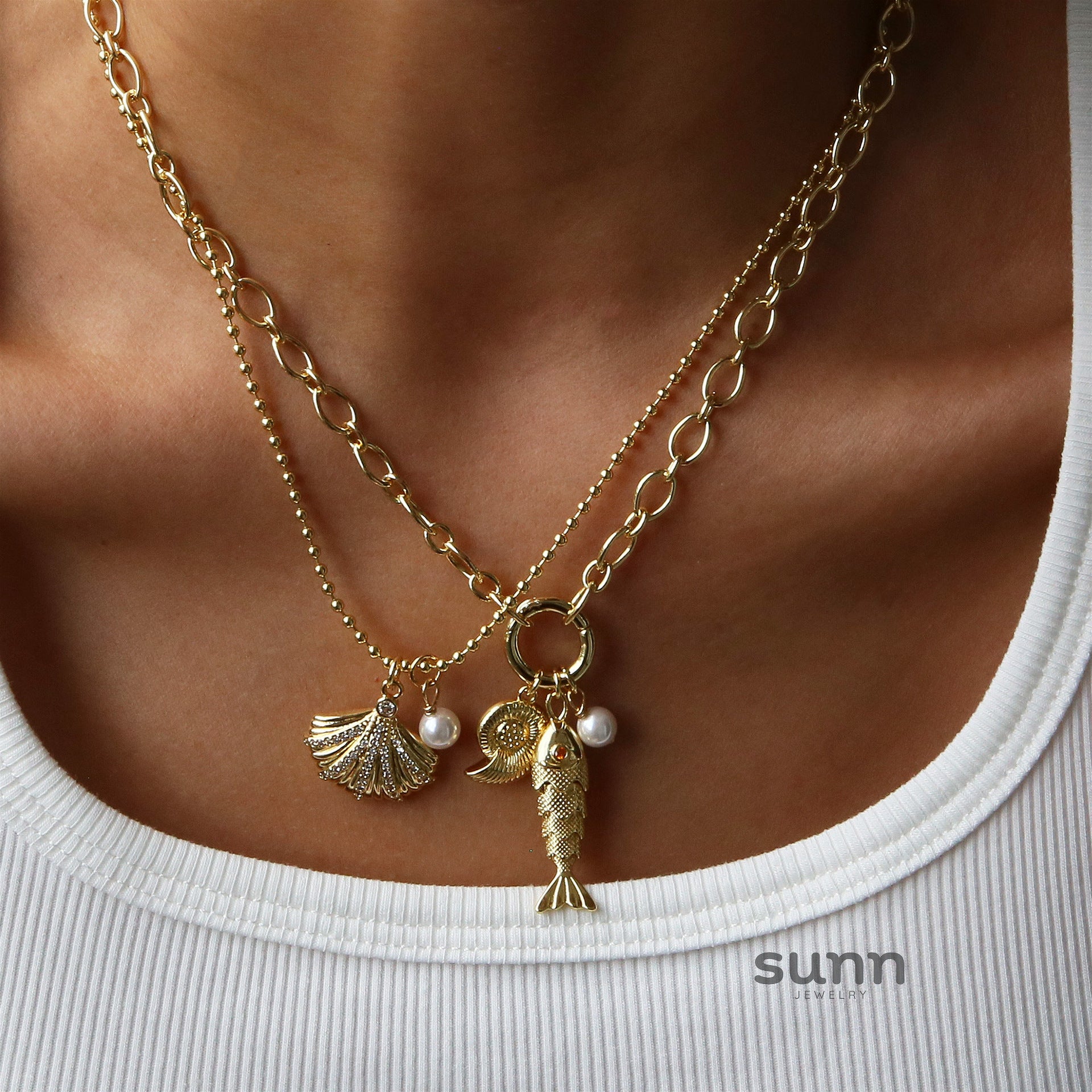 Brighton Ocean Charm Necklace [Q1WQS859]