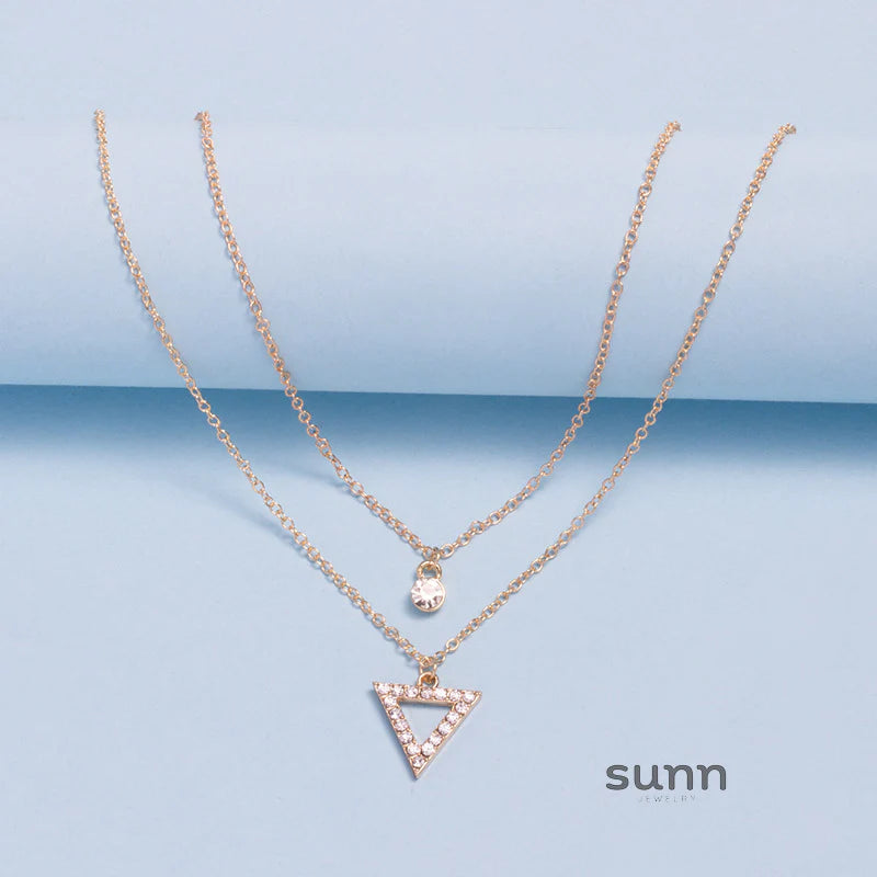 Brileigh Crystal Triangle Necklace