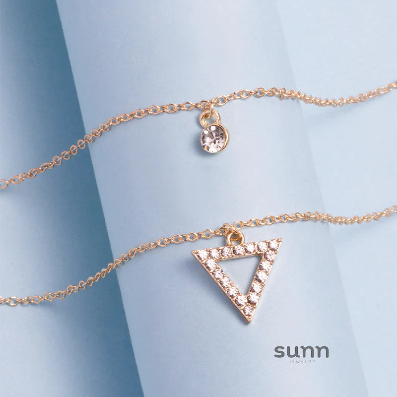 Brileigh Crystal Triangle Necklace