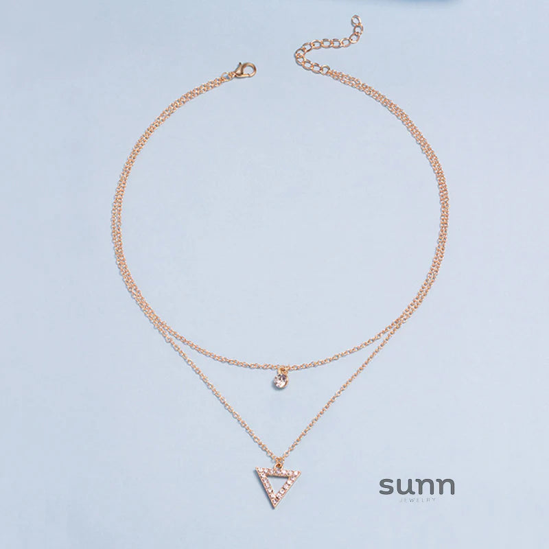 Brileigh Crystal Triangle Necklace