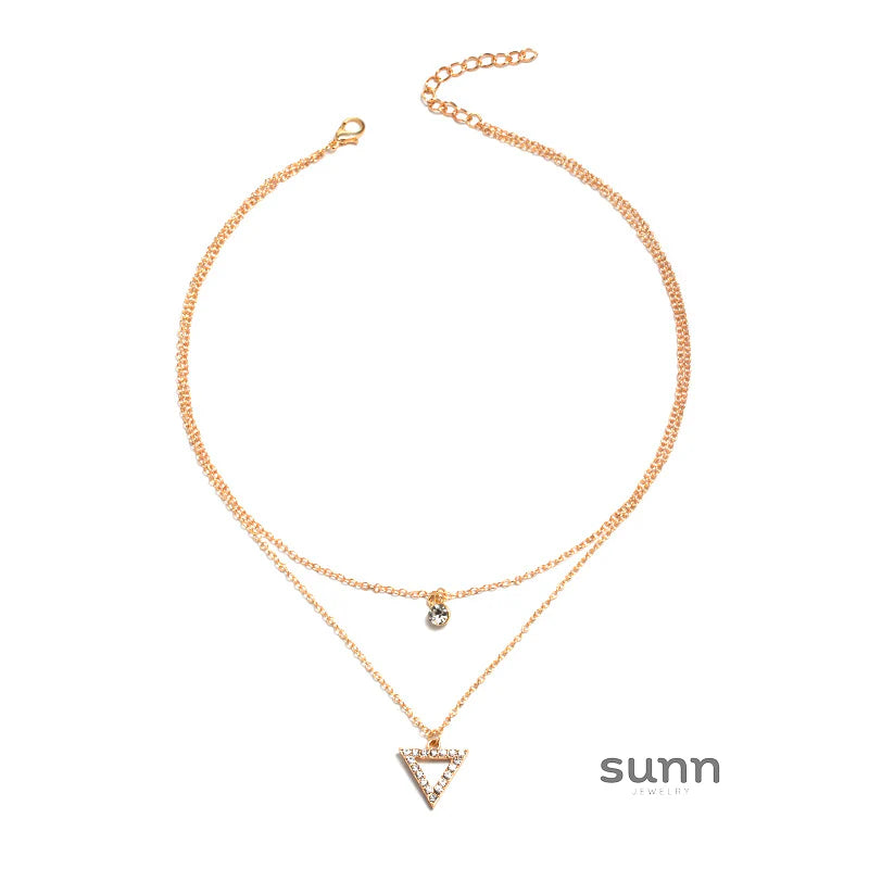 Brileigh Crystal Triangle Necklace
