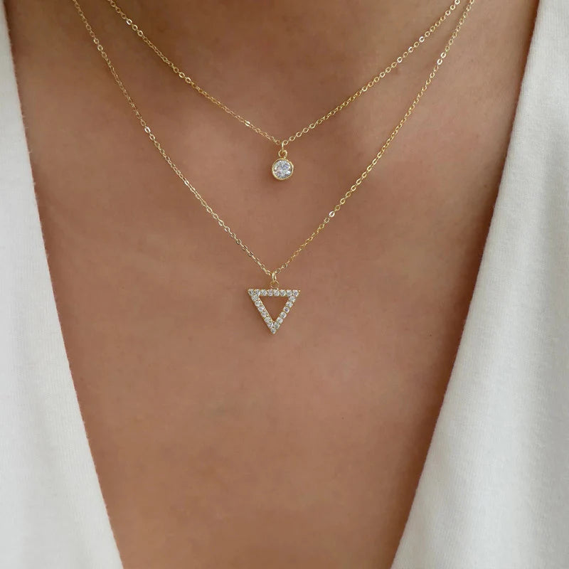 Brileigh Crystal Triangle Necklace