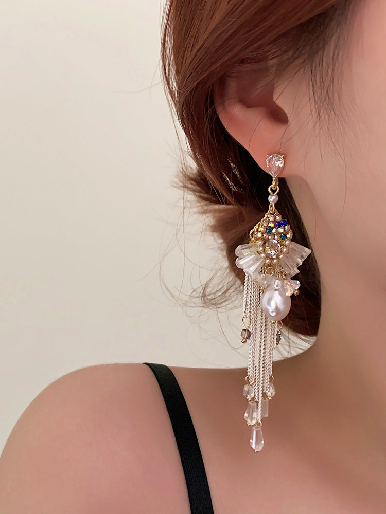 Brinlee Sparkling Tassel Earrings [X96C8FR2]