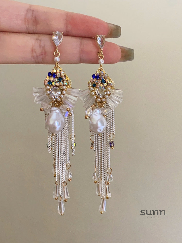 Brinlee Sparkling Tassel Earrings [JMGT4Z16]