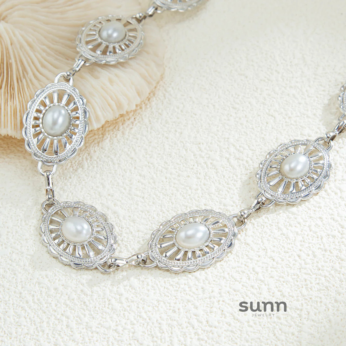Brissa Faux Pearl Turquoise Waist Chain