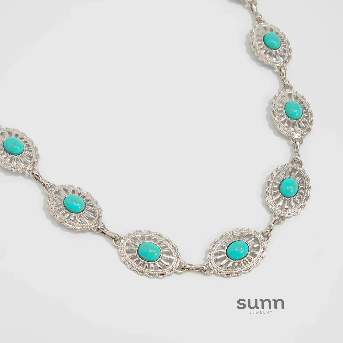 Brissa Faux Pearl Turquoise Waist Chain