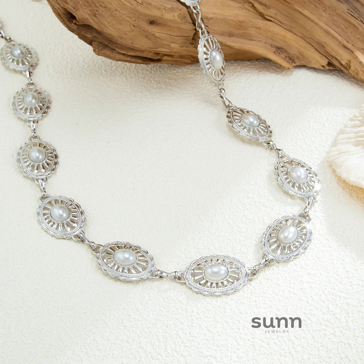 Brissa Faux Pearl Turquoise Waist Chain