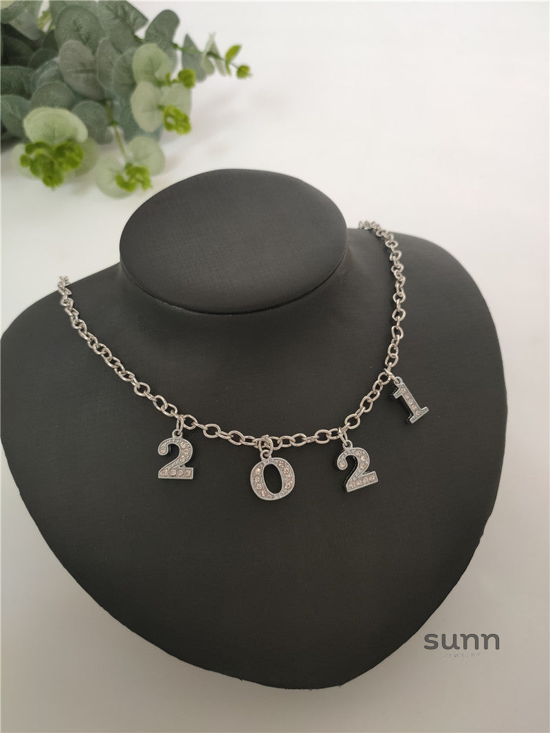 Britain Crystal Word Necklace [920L7VKT]