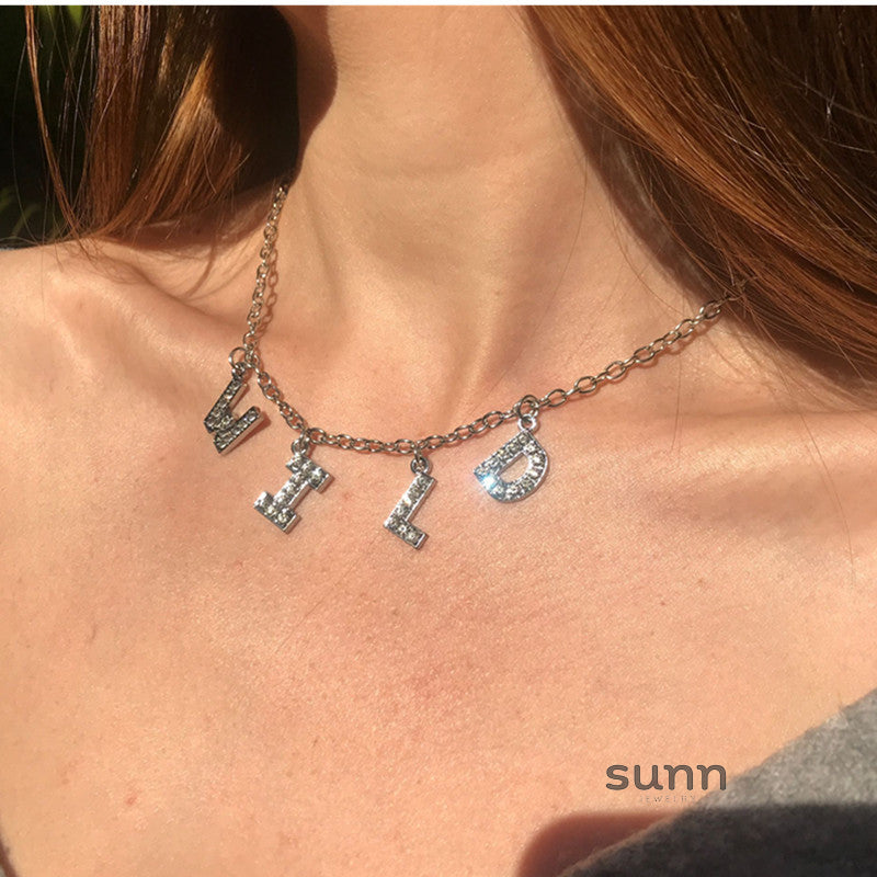 Britain Crystal Word Necklace [9VHJ3XRL]
