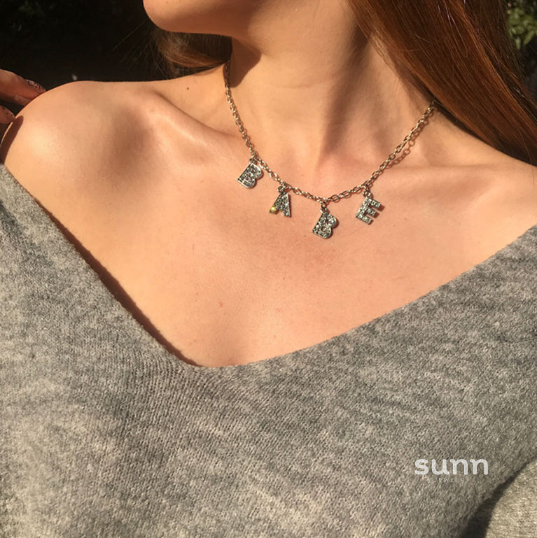Britain Crystal Word Necklace [5JYOXQOC]