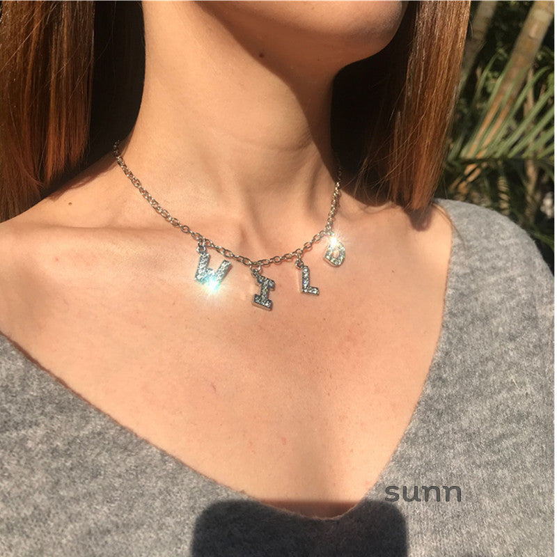 Britain Crystal Word Necklace [GITI27CC]